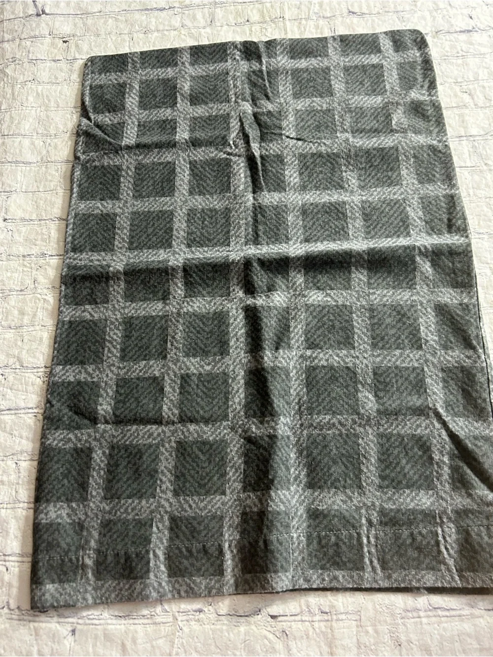 FLANNEL TWO-TONE GREY CHECKERED 100% COTTON FULL SIZE SHEET SET (2) CASES